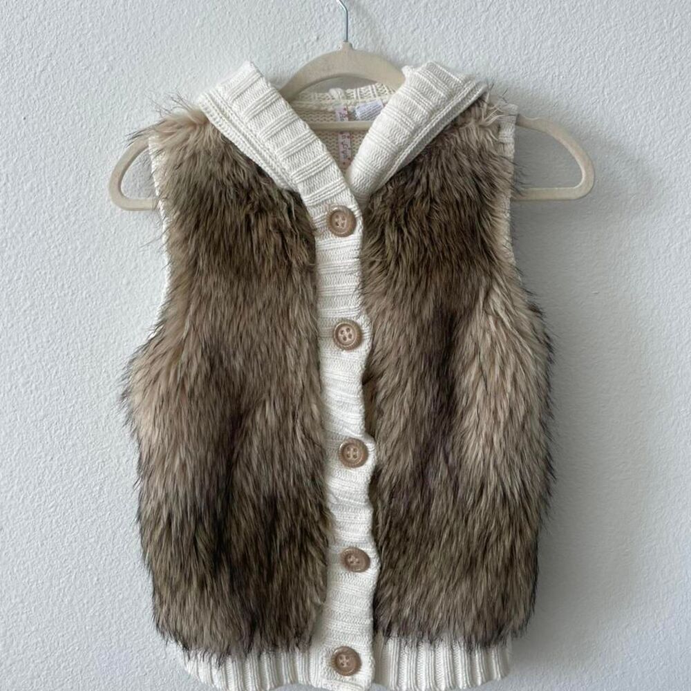 Unbranded Women's Brown and Cream Gilet